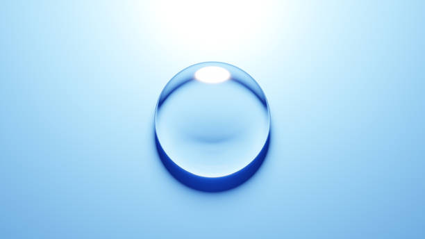 3D Illustration.One drop of water on blue background. (horizontal)