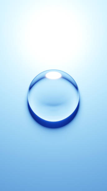 istock 3D Illustration.One drop of water on blue background. (Vertical) 2149616094