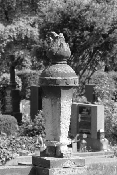 istock Black and white old cemetery tombs 2149619835