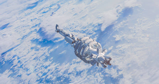 istock The Earth as the backdrop for the space station 2149620225