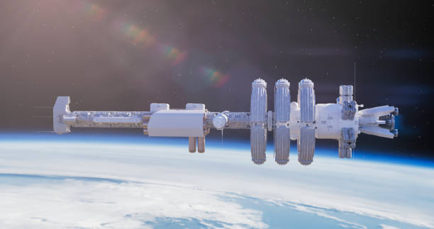 istock The background of the Earth frames the space station 2149620263