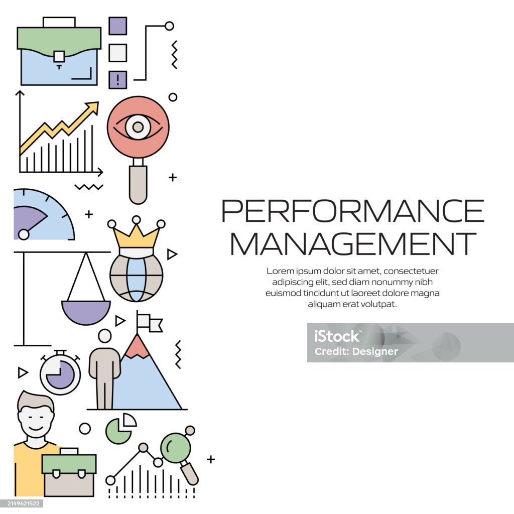 Performance Management Related Line Style Banner Design For Web Page ...