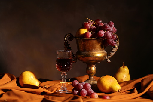 Oil painting style vintage food fruit photography