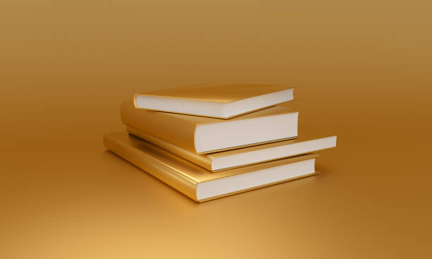 istock Elegant Stack of Golden Books on a Matching Background. 2149622706