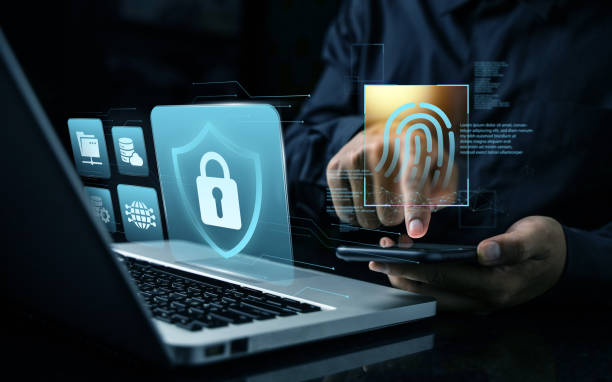 istock Cyber security and privacy concept to protect data Lock icon and internet network security technology Businessman protects personal information on smartphone virtual screen interface. 2149624790