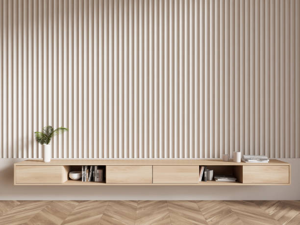 istock Beige living room interior with dresser 2149629093