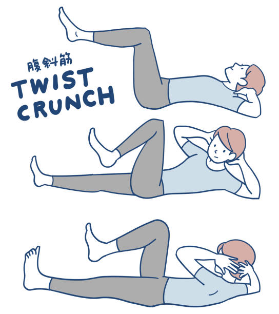 protahovací cvičení pro zvýšení pohyblivosti kyčlí - kegelovy-cviky stock ilustrace