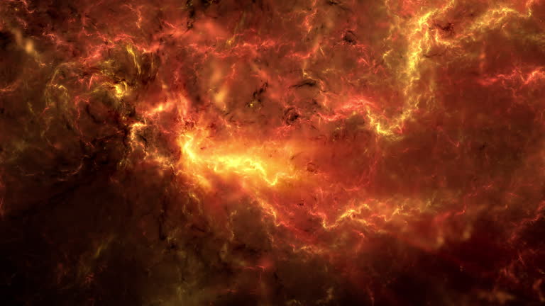 Fiery storm, explosion or nebula.Abstract fractal art background.