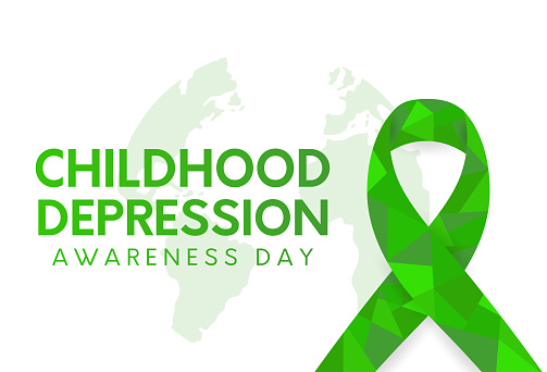 Childhood Depression Awareness Day card. Vector illustration