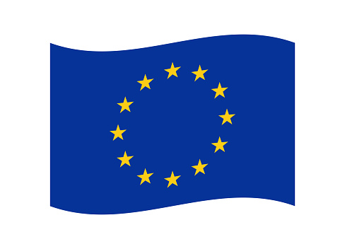 Flag of Europe, European Union waving flag. Vector illustration