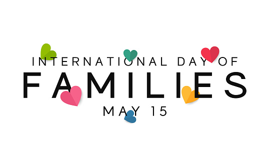 International Day of Families poster, card, May 15. Vector illustration