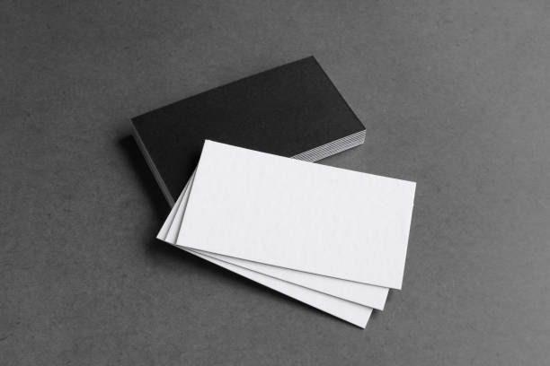 istock Business card on black background. 2149635751