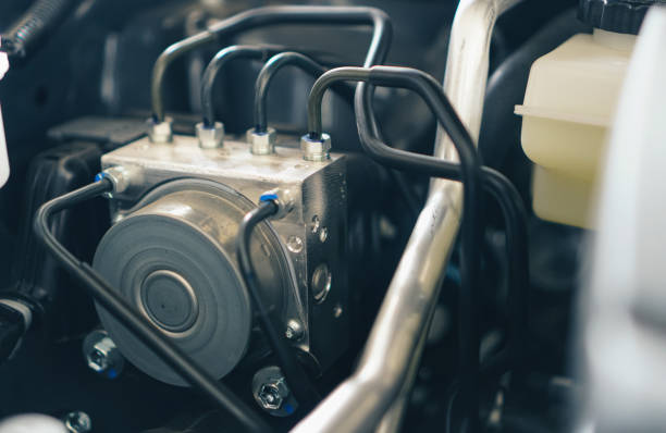 istock High pressure pump ABS motor control module in the car ( anti-lock brake system). braking system control motor 2149638854