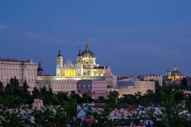 istock Almudena Cathedral sunset night view Madrid Spain 2149638917