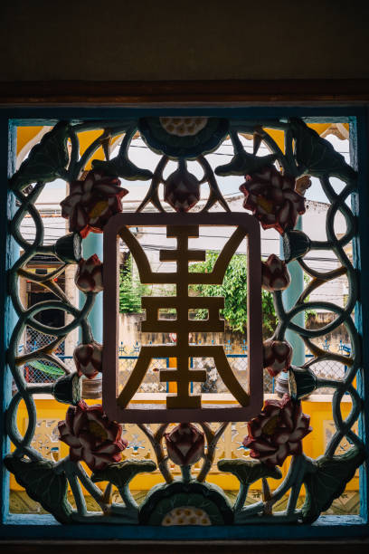 ornament in Vietnamese temple in the mekong delta