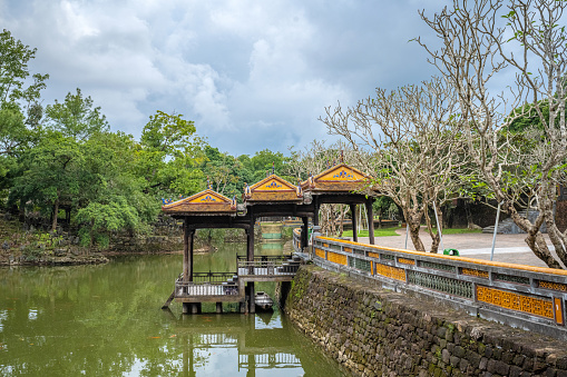 pond in the Emperor Tu Duc Mausoleum district in Hue, Vietnam