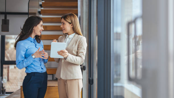 Two business women having a discussion