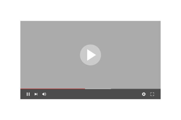 ilustrações de stock, clip art, desenhos animados e ícones de media player user interface. video player ui template with grey screen mockup. - videogravador