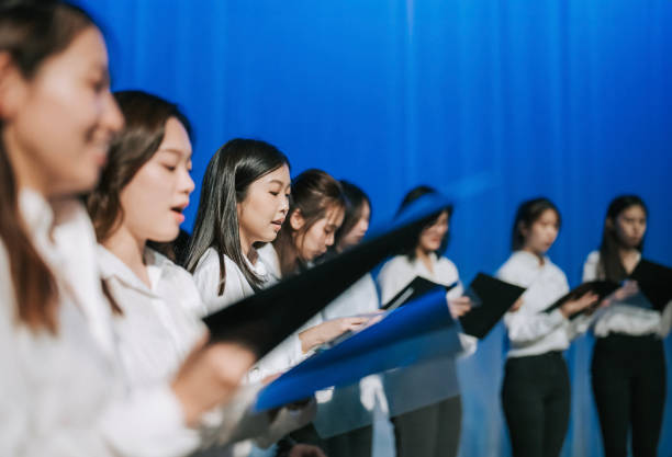 istock Asian Chinese Choir chorus performance group Singing on stage 2149650160