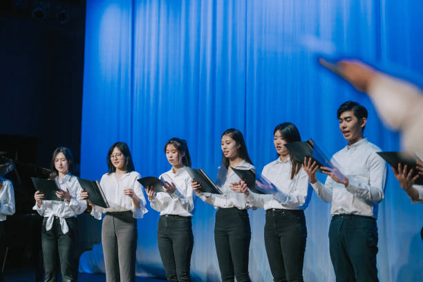 istock Asian Chinese Choir chorus performance group Singing on stage 2149650314