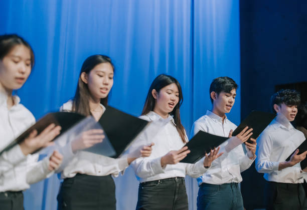 istock Asian Chinese Choir chorus performance group Singing on stage 2149650478