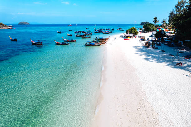 istock Beach and clear sea top view at Koh Lipe 2149650783