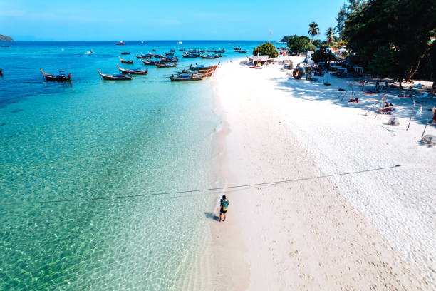 istock Beach and clear sea top view at Koh Lipe 2149650785