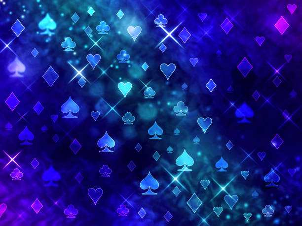 istock Shiny blue pattern of playing cards symbols. 2149651895