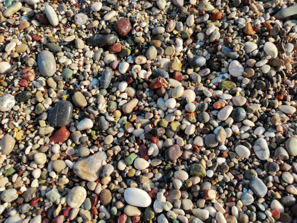 Colorful small and large sea a stones