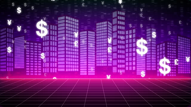 Currencies and cityscape background economy and finance