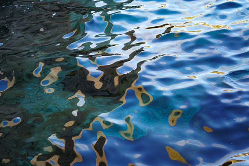 pattern in nature, watercolor effect, deep blue water