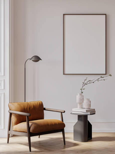 istock Picture frame by a reading coffee table in a living room, 2149655724