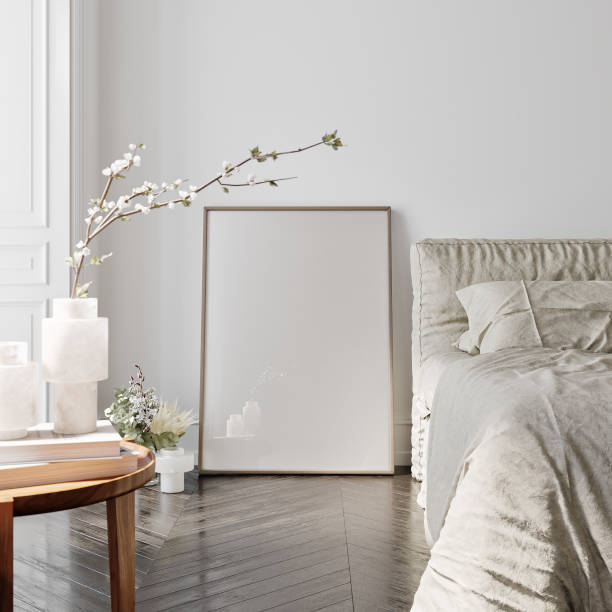 istock Picture frame by a reading coffee table in a living room, 2149655737