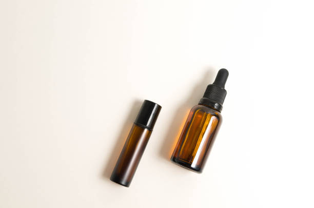 istock Blank amber glass essential oil (serum) bottle with pipette. 2149656691