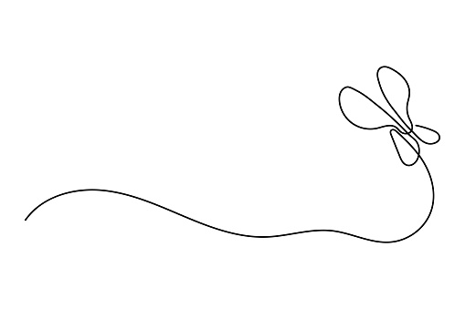 Butterfly in one solid line drawing. Cute minimalistic butterfly. Doodle vector illustration,
