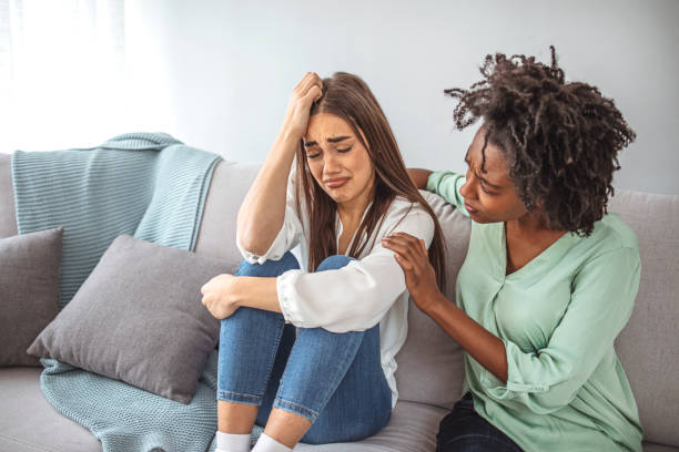 istock Friend trying to calm down her friend. 2149658871