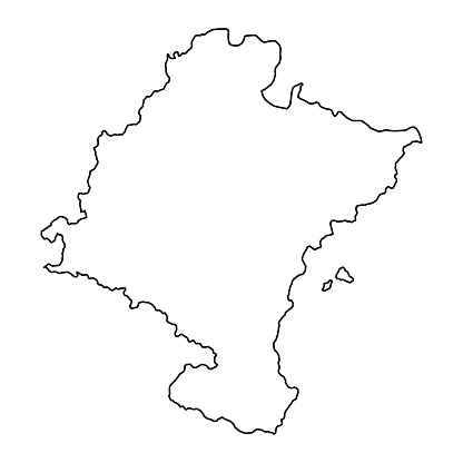 Map of the Chartered Community of Navarre, administrative division of Spain. Vector illustration.