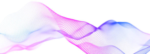 istock Colorful wave of streaming particles on a white background. Abstract background with dynamic elements of waves. 3d 2149662948