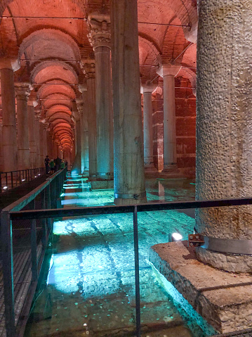 The Basilica Cistern, (Yerebatan), in Istanbul, Turkey.