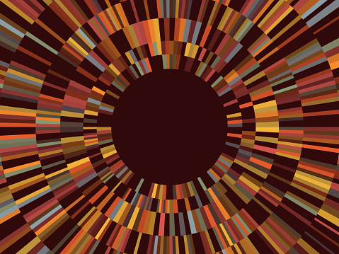 Abstract breaking excitement retro brown color lines out sunburst background.