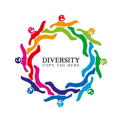 Vector Illustration of a Beautiful and Colorful Wheel Of Diversity Brothehood and Happiness