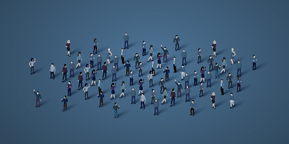 Large group of people. People crowd concept. Vector illustration