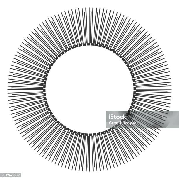 Circular Rays Vector Circular Radial Rays Pattern For Decorative Round Frame Stock ...