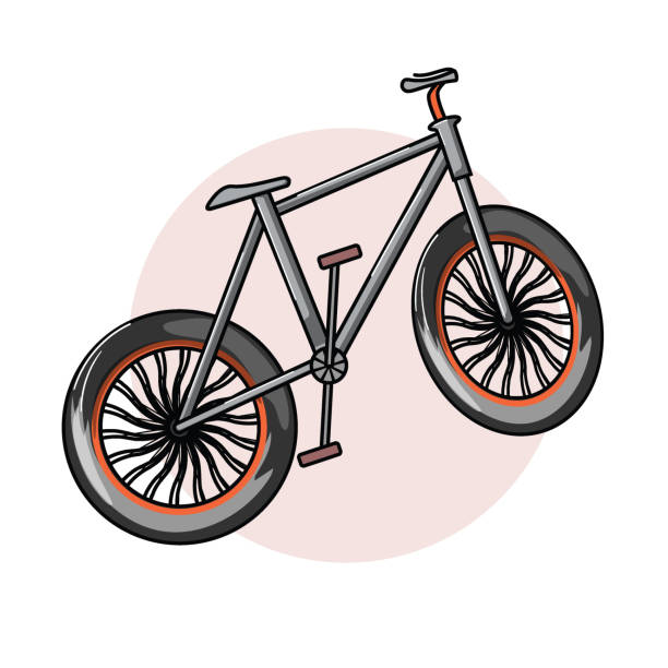 istock Flat cartoon illustration of bmx bike in outline style 2149672019