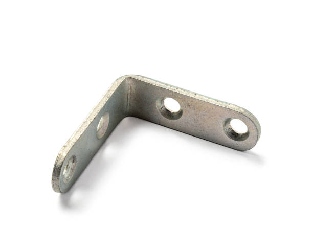 istock Angle connector made of steel, with four holes 2149672049