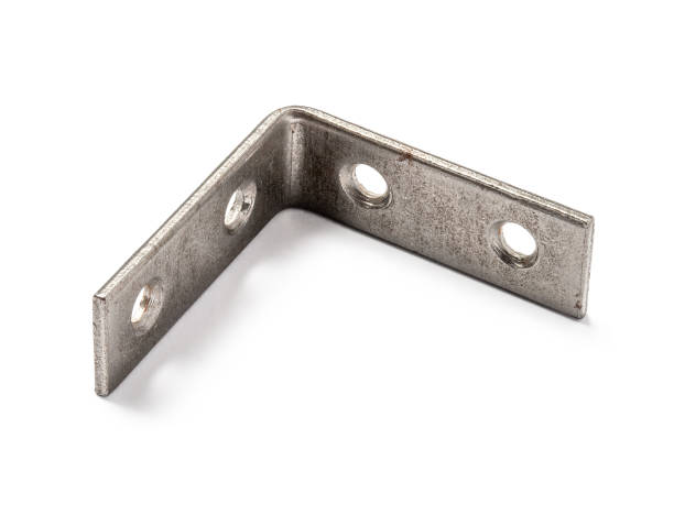 istock Angle connector made of steel, with four holes 2149672061