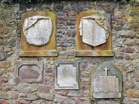 Graves and gravestones in Greyfriars Cemetery, Edinburgh, Scotland