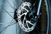 bicycle brake disc close up.