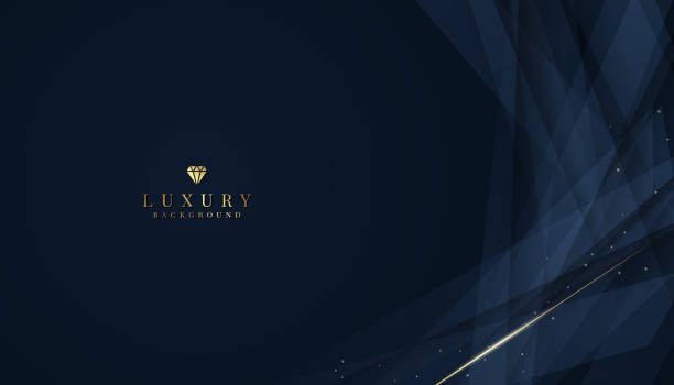 illustrations, cliparts, dessins animés et icônes de luxurious dark blue background with sparkling gold and glitter. modern elegant abstract background - classe