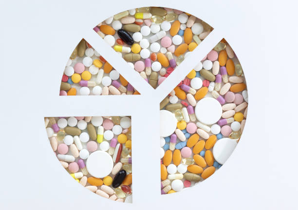 Pie chart shape with pills.